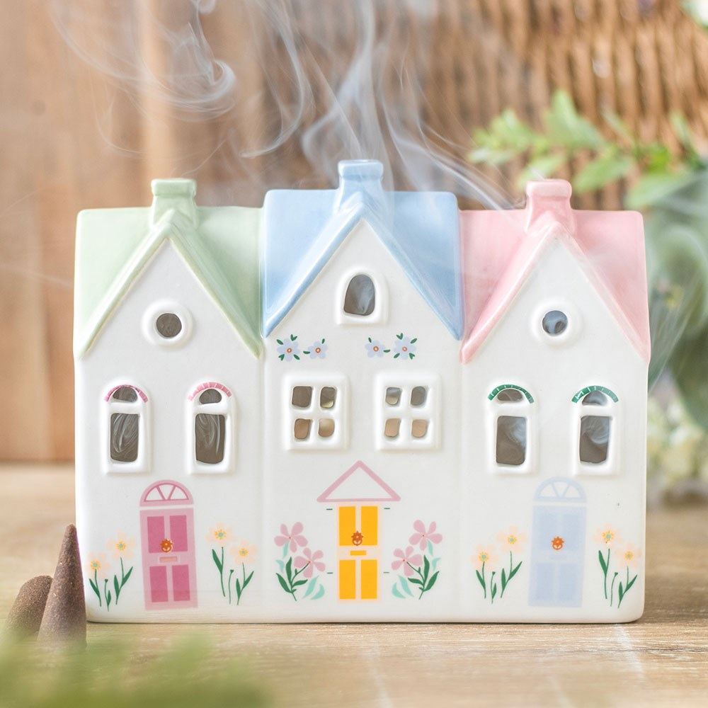 Something Different - Pastel House Incense Cone Burner Teelichthalter - Mehrfarben
